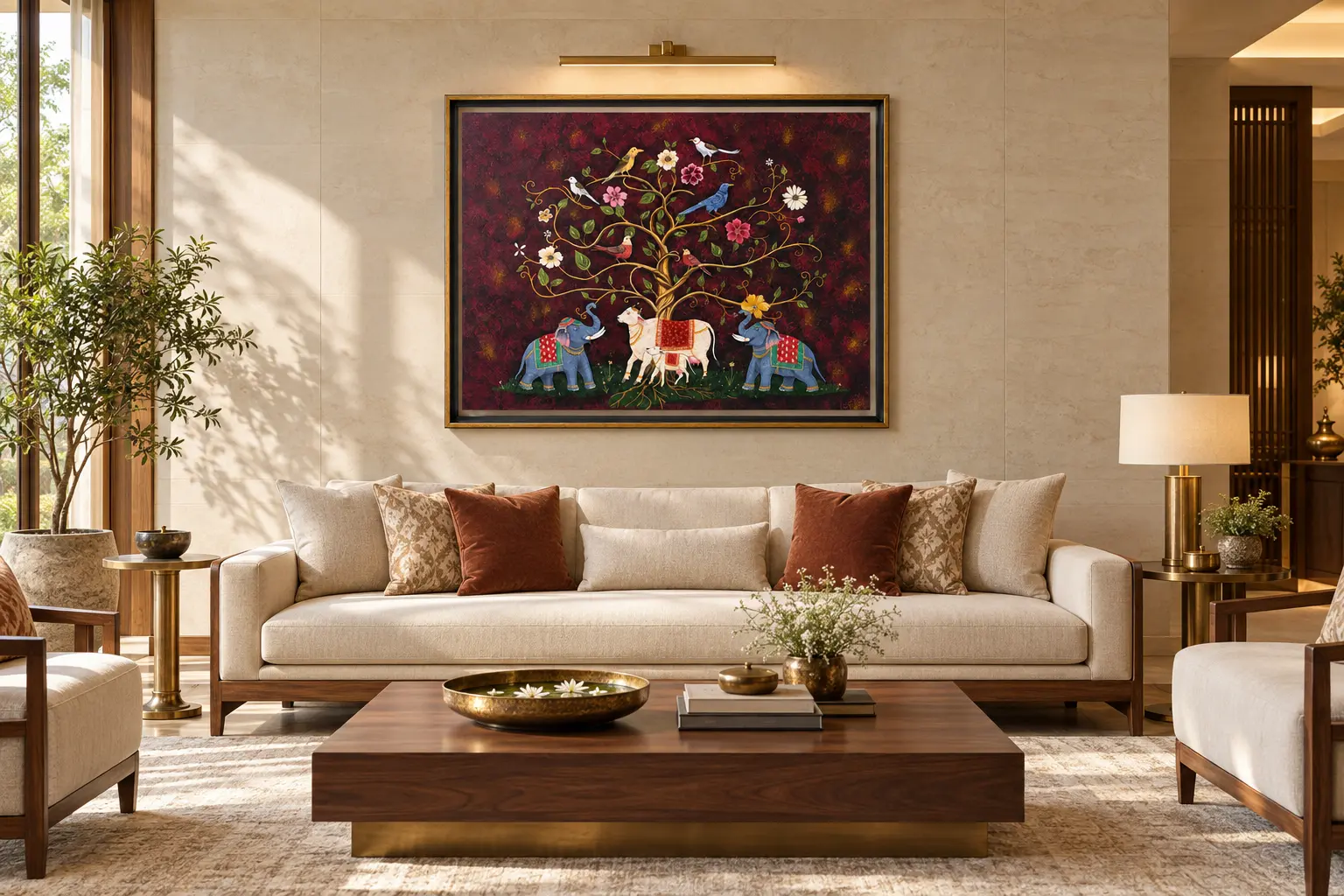 Ananda Vriksha displayed in a luxury sitting room